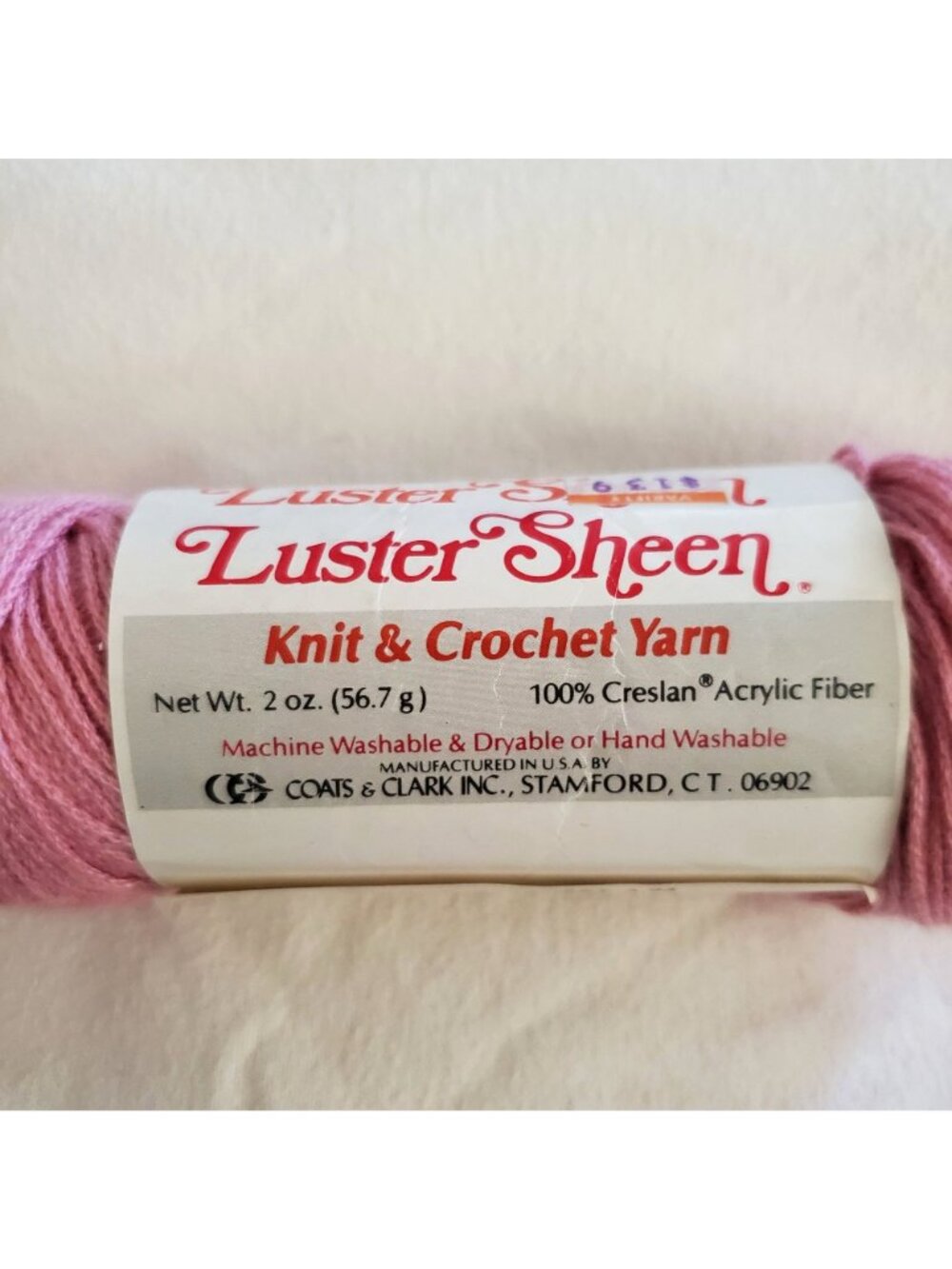 Luster Sheen Knit & Crochet Yarn 2 oz Crystal Pink 100% Acrylic Coats & Clark US - Picture 5 of 11